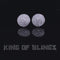 King of Blings- Aretes Para Hombre 925 White Silver 2.44ct Cubic Zirconia Round Women's Earring