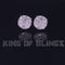 King of Blings- 925 Silver Real 1.02ct Cubic Zirconia Round White Earrings For Men's & Women's