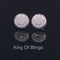 King of Blings- 3.45ct Cubic Zirconia 925 White Silver Women's & Men's Hip Hop Round Earrings