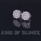 King of Blings- 925 White Sterling Silver 0.96ct Cubic Zirconia Women's Hip Hop Flower Earrings