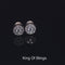 King of Blings- 0.94ct Cubic Zirconia 925 White Sterling Silver Women's Hip Hop Round Earrings