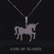 White 925 Sterling Silver Unicorn Shape Pendant with 2.44ct Cubic Zirconia