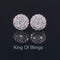 King of Bling's Aretes Para Hombre 925 Yellow Silver 1.49ct Cubic Zirconia Floral Women Earrings