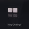 King of Blings- Hip Hop 925 White Silver 5.94ct Cubic Zirconia Women's & Men's Square Earrings