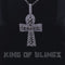 Beautiful 925 sterling White Silver Cross Pendant with 4.32ct Cubic Zirconia