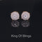 King of Bling's 925 Yellow Sterling Silver 0.83ct Cubic Zirconia Women's Hip Hop Round Earrings