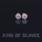 King of Bling's 925 Yellow Sterling Silver 0.74ct Cubic Zirconia Women's Hip Hop Flower Earrings