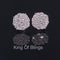King of Bling's Aretes Para Hombre 925 Yellow Silver 2.96ctCubic Zirconia Round Women's Earrings