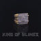 King Of Bling's 925 Sterling Silver Yellow Square Cubic Zirconia 1.00ct Men's Ring Big Size 10