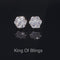 King of Blings- 925 White Sterling Silver 0.96ct Cubic Zirconia Women's Hip Hop Floral Earrings