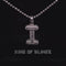 White Beautiful Custom intial Pendant Gift all Occasion Silver Cubic Zirconia