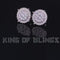 King of Blings- Aretes Para Hombre 925 White Silver 2.82ct Cubic Zirconia Round Women's Earrings