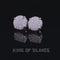 King of Blings- Aretes Para Hombre 925 White Silver 1.06ct Cubic Zirconia Round Women's Earrings