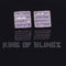 King of Bling's Hip Hop 925 Sterling Yellow Silver 1.60ct Cubic Zirconia Women Square Earrings