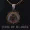King Of Bling's Silver Yellow Protector "SAINT MICHAEL" Pendant with 5.00ct Genuine Moissanite