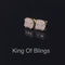 King of Bling's Mens 1.26ct Square Yellow 925 Sterling Silver ScrewBack Hip Hop CZ Stud Earring