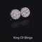 King of Bling's 3.02ct Cubic Zirconia 925 Yellow Silver Women's & Men's Hip Hop Round Earrings