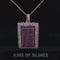 Yellow 925 Sterling Silver Shape Rectangle Pendant with 10.31ct Cubic Zirconia