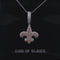 Fancy 925 Sterling Silver Fleur de Lis White Pendant with 7.04ct Cubic Zirconia
