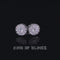 King of Blings- 1.28ct Cubic Zirconia White 925 Sterling Silver For Men's/Womens Round Earrings