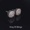 King of Blings- 925 White Silver Hip Hops 0.83ct Cubic Zirconia Women's & Men's Round Earrings