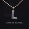 Yellow Bugutte Initial All Alphabet Sterling Silver Pendant with Cubic Zirconia