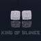 King of Blings- Hip Hop 925 White Silver 1.04ct Cubic Zirconia Women's & Men's Square Earrings