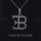 Promise Yellow Sterling Silver B E Letter Pendant with 3.78ct Cubic Zirconia