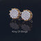 King of Bling's Hip Hop Yellow 925 Silver 2.04ct Cubic Zirconia Women's & Men's Floral Earrings