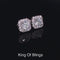 King of Blings- White 3.8ct Cubic Zirconia 925 Sterling Silver Women's & Men's Square Earrings