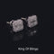 King of Blings- 925 Hip Hop White Sterling Silver 0.64ct Cubic Zirconia Women's Square Earrings
