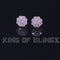 King of Bling's 925 Yellow Silver 2.1ct Cubic Zirconia Women's & Men's Hip Hop Floral Earrings