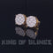 King of Bling's 925 Yellow Silver Screw Back 1.44ct Cubic Zirconia Round Earrings For Ladies