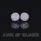King of Blings- Aretes Para Hombre 925 White Silver 1.68ct Cubic Zirconia Round Women's Earrings