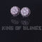 King of Blings- 3.28ct Cubic Zirconia 925 White Silver Women's & Men's Hip Hop Flower Earrings