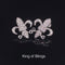 King of Blings- 925 White Silver Women's Fleur de Lis Screw Back 0.36ct Cubic Zirconia Earrings