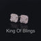 King of Blings- 1.18ct Cubic Zirconia 925 White Silver Women's & Men's Hip Hop Square Earrings
