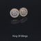 King of Bling's Aretes Para Hombre 925 Yellow Silver 1.78ct Cubic Zirconia Round Women's Earring