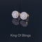 King of Bling's 925 Yellow Silver 0.90ct Cubic Zirconia Women's & Men's Hip Hop Flower Earrings