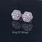 King of Blings- Aretes Para Hombre 925 White Silver 2.7ct Cubic Zirconia Flower Women's Earrings