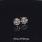 King of Bling's 925 Yellow 1.96ct Sterling Silver Cubic Zirconia Women's Hip Hop Round Earrings