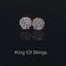 King of Bling's Aretes Para Hombre 925 Yellow Silver 2.48ct Cubic Zirconia Round Women's Earring