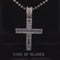 White Sterling Silver Baguette CROSS Shape Pendant with 11.84ct Cubic Zirconia