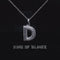 White Beautiful Custom intial Pendant Gift all Occasion Silver Cubic Zirconia