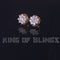 King of Bling's 925 Yellow Silver 1.34ct Cubic Zirconia Hip Hop Floral Women's & Men's Earrings