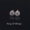 King of Bling's 1.74ct Sterling Yellow 925 Silver Cubic Zirconia Women's & Men's Round Earrings