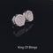 King of Blings- White Sterling Silver 1.32ct Cubic Zirconia Hip Hop Round Earrings for women's