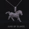 White Special 925 Sterling Silver Horse Shape Pendant with 8.30ct Cubic Zirconia