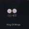 King of Bling's 2.76 ct Cubic Zirconia 925 Yellow Silver Women's & Men's Hip Hop Round Earrings