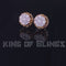 King of Bling's 2.02ct Cubic Zirconia 925 Yellow Silver Women's & Men's Hip Hop Flower Earrings